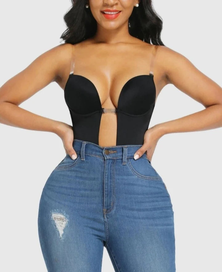 U Plunge Bra Backless Thong Bodysuit-Seamless,Shapewear,LowCut,Sexy,Comfort
